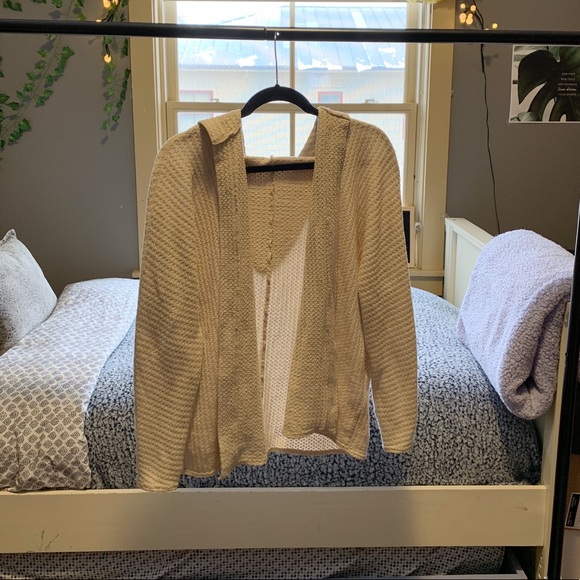 American Eagle Outfitters Sweaters - Cream American Eagle Soft&Sexy Hooded Cardigan